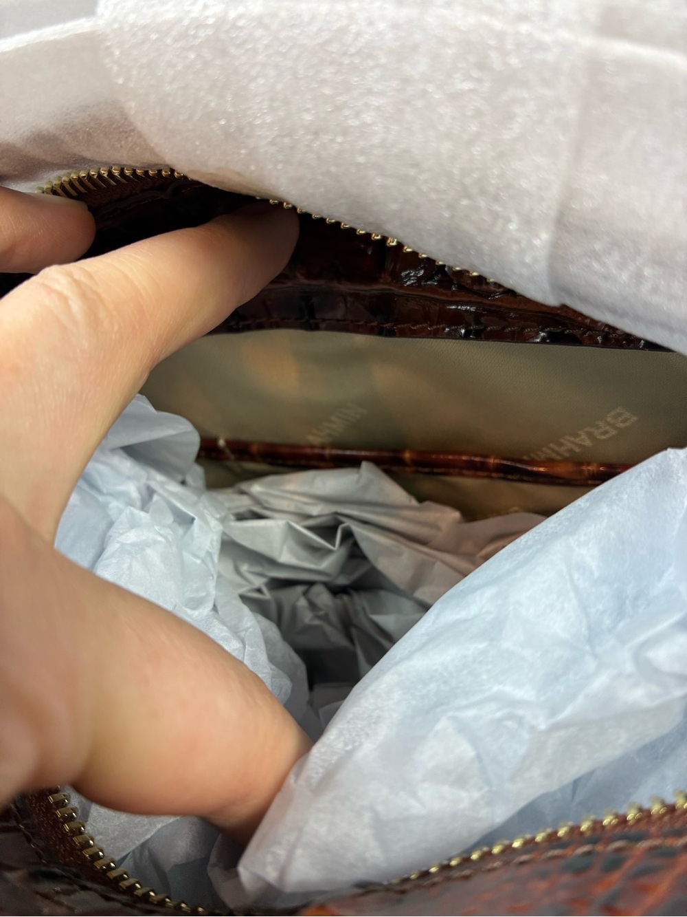 Brahmin Pecan Palawan Hillary Shoulder Bag - NWT Embellished Premier Collection - Picture 12 of 14